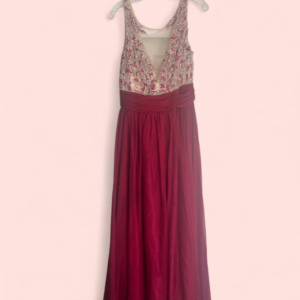 Elegant Red and White Gown